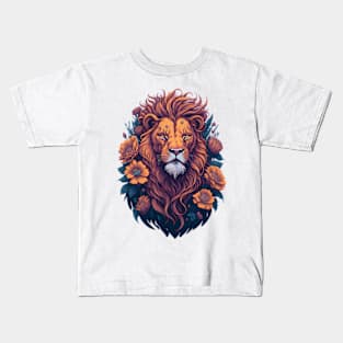 Lion Floral Kids T-Shirt